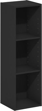 Furinno Fulda Book Shelf, 3-Tier Narrow Bookshelf, Bookcase with 10-in Width Storage Shelf, 9.3 x 9.8 x 31.5, for Living Room
