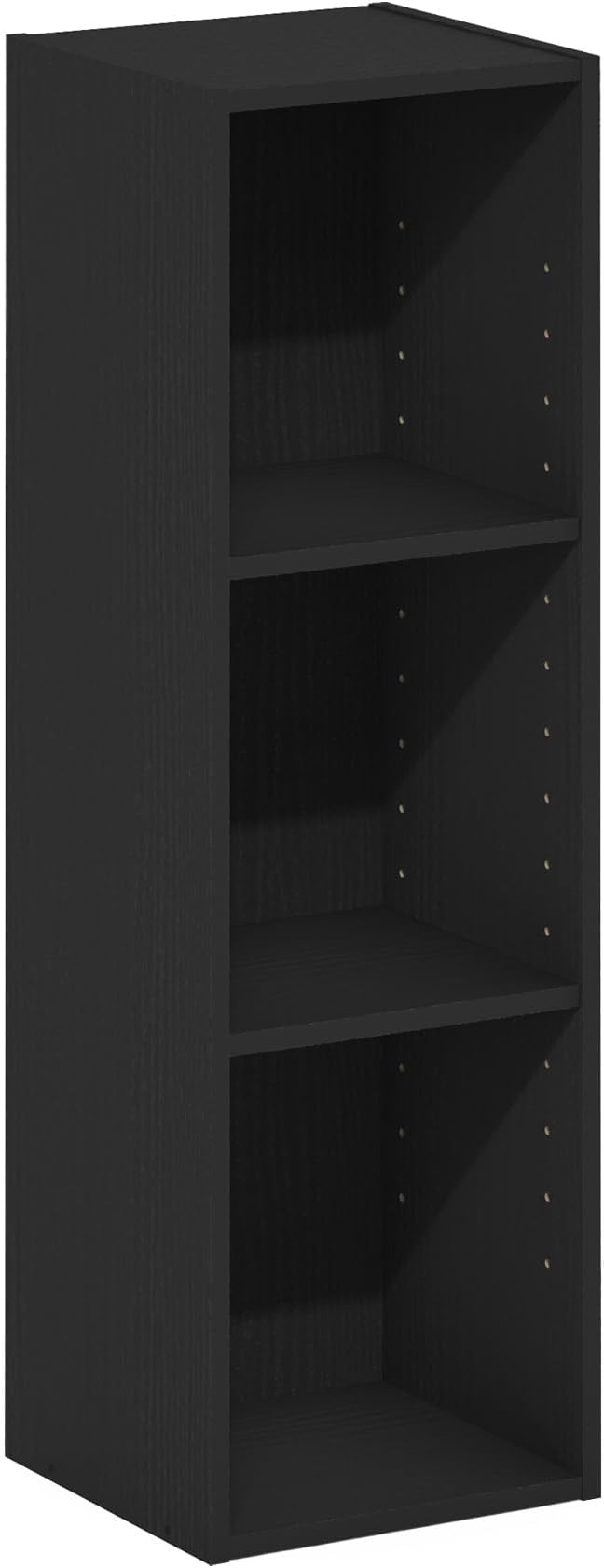 Furinno Fulda Book Shelf, 3-Tier Narrow Bookshelf, Bookcase with 10-in Width Storage Shelf, 9.3 x 9.8 x 31.5, for Living Room