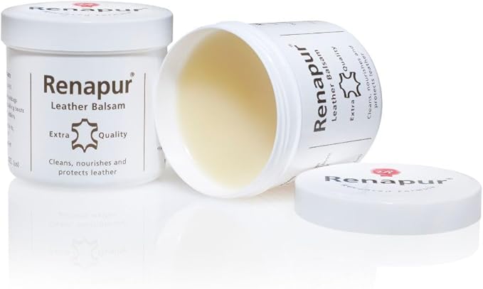Renapur Leather Balsam, Natural Conditioner, Protector and Restorer — for Leather Furniture, footwear, Purses & Bags, Car int