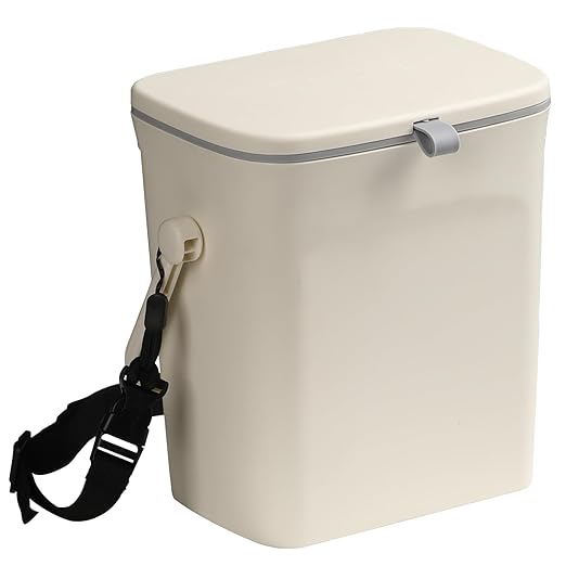 Leakproof Car Garbage Can, Car Trash Bag Sturdy Hanging Garbage Bin with Lid, for Driver and Passenger,Easy to Use Vehicle Trash Can, Suitable for Sedans, SUVs, MPVs & Trucks (White)