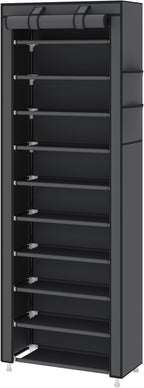 UDEAR 10-Tier Free Standing Shoe Rack Sturdy Shoe Rack Organizer for Closet Entryway Stackable Shoe Shelf with Dustproof Cove