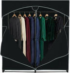 HOLDN’ STORAGE Portable Wardrobe Closet - 65 lb Large Capacity, Internal Heavy Duty Metal Rod, Zipper & Clear Window, Durable