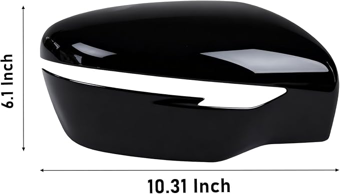 Moonlinks Compatible with Nissan Rogue 2014-2020/Murano 2015-2024/Pathfinder 2017-2020 Right Passenger Mirror Cover Replacement, Glossy Black Right Side Clip-on Mirror Cap Replaces for 96373-4BA0A