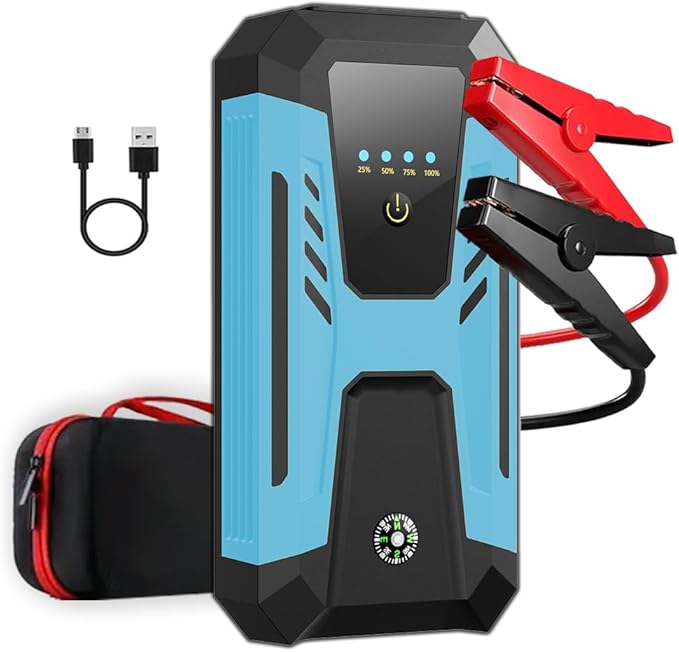 12v Jump Starter for 10.0L Gas/8.0L Diesel 6000A Peak Car Battery Jumper Starter Portable IP66 Waterproof Jump Box with
