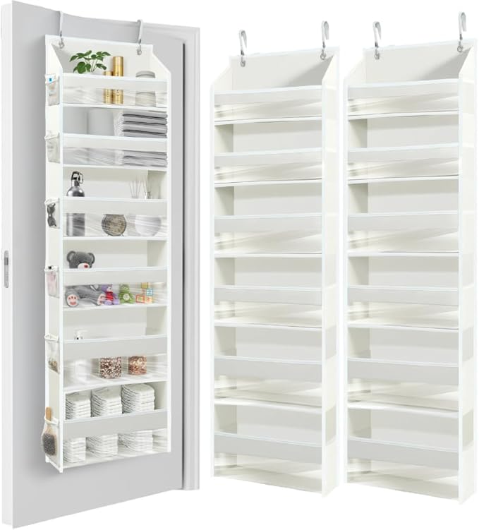 HOMELUX THEORY UPGRADED 6 Tiers Over The Door Organizer Hanging - 100D EXTRA THICK & 50lbs HUGE CAPACITY, 12 Side Mesh Pocket