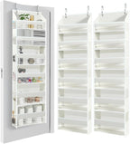 HOMELUX THEORY UPGRADED 6 Tiers Over The Door Organizer Hanging - 100D EXTRA THICK & 50lbs HUGE CAPACITY, 12 Side Mesh Pocket