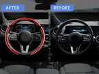 FOAN Steering Wheel Covers, 3PCs Carbon Fiber Anti-Skid Clip on Car Steering Wheel Cover Protector Universal for Most Car, Bl