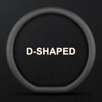 XHRING D-Shaped Car Steering Wheel Cover for Volkswagen VW Atlas Tiguan ID.4 Taos Passat Golf Jetta Beetle Polo GTI CC Touareg SE SEL R-line S Cross Sport Accessories, 2026 Leather Black