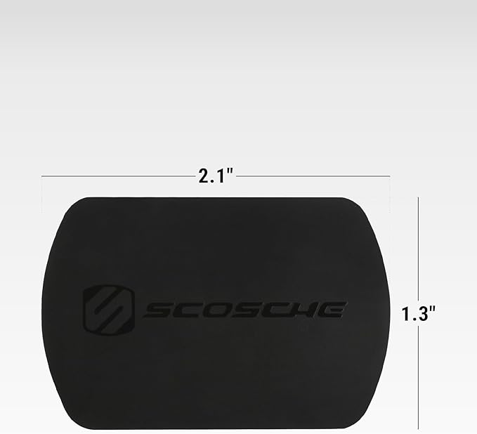 Scosche MagicMount Replacement Metal Plate Kit, Large Metal Plates with Strong Adhesive for Car Magnet Phone Mount Magnetic Cell Phone Holder, Universal Fit with All Devices and Cases, Black, 2-Pack