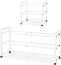 Expandable Shoe Rack for Closet Adjustable Metal Shoe Rack for Entryway 18.5"-33" Free Standing Shoe Organizer 12 Pairs with 