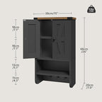 MAHANCRIS Bathroom Wall Cabinet, Farmhouse Medicine Cabinet with Adjustable Shelf, 3-Tier Wall-Mounted Storage Cabinet with 3