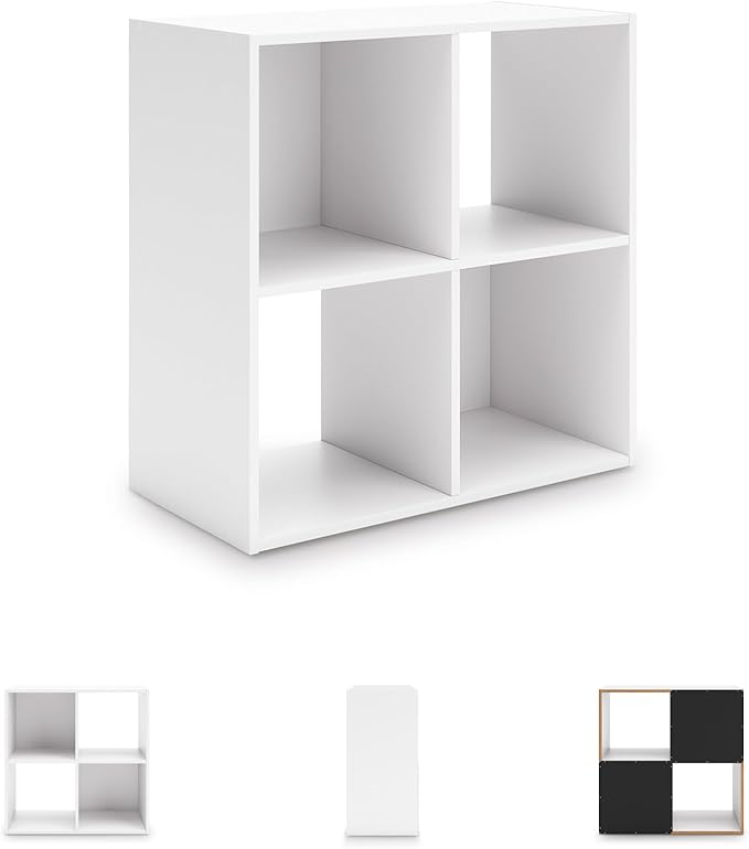 Signature Design by Ashley Onita Contemporary 4 Cube Organizer for Storage, Fits 10.5" by 10.5" by 11" H Storage Bins, Wood, 