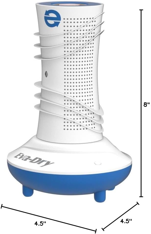 Eva-Dry EDV-365 Air-Dry System - Renewable Dehumidifier with Dual Cylinders, Rapid 2-Hour Renewal, and Color-Changing