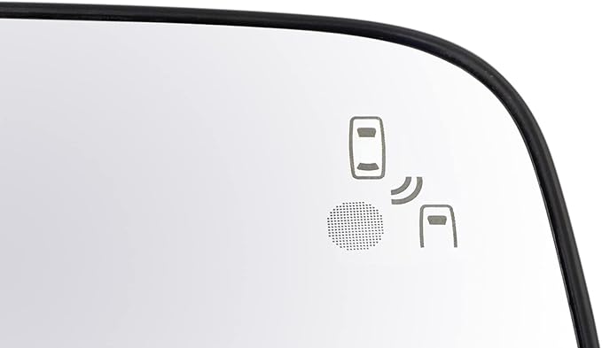 TRQ Passenger Side Heated Mirror Glass with Blind Spot Detection Compatible with 2015-2017 Ford Expedition, 2015-2017 Lincoln