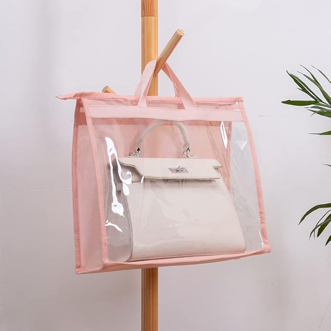 CINPIUK Handbag Dust Bags Clear Purse Storage Organizer for Closet Small to Extra Large Handbags Dust Free Bags Hanging Zippe