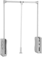 Pull Down Closet Rod, Adjustable Wardrobe Organizer Clothing Rail For Hanging Clothes Heavy Duty Clothes Rod Hanger Soft Retu