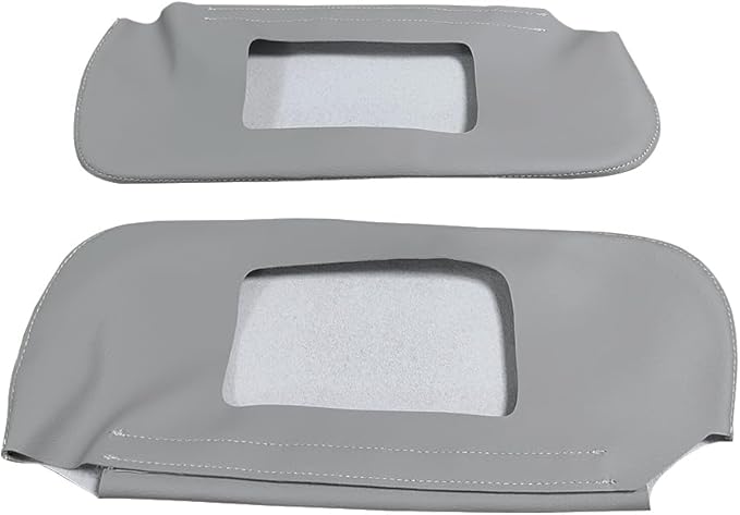 Car Sun Visor Cover Pair Fit for Chevy Camaro 1993-2002, for Pontiac Firebird 1993-2002, Microfiber Leather, Gray