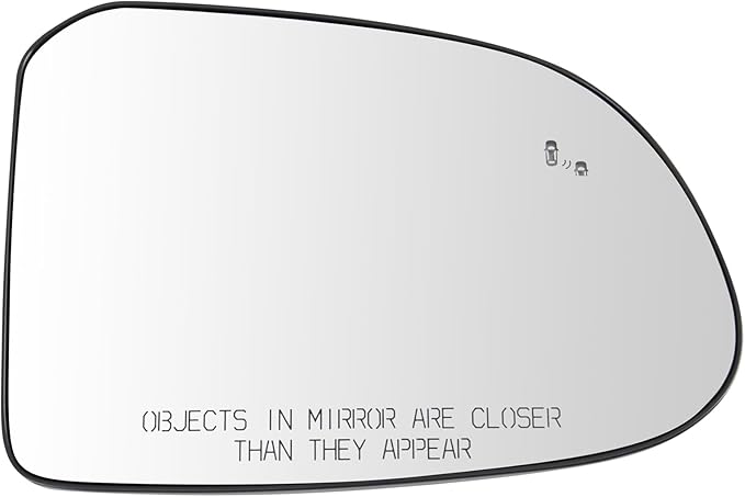 TRQ Passenger Side Mirror Glass Heated Blind Spot Convex Compatible with 2019-2020 Hyundai Santa Fe HY1325134 HY1325135