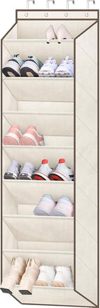 SLEEPING LAMB Over The Door Shoe Organizer for Closet with Large Deep Pockets, Narrow Shoe Rack for Door Hanging Boots Storag