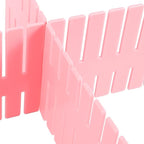 ZOENHOU 60 PCS DIY Drawer Divider Organizers, Pink Grid Drawer Dividers, Adjustable Premium Plastic Organizers for Makeup Dra