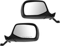 TRQ 2 Piece Driver and Passenger Side Mirror Assembly Set Manual Folding Manual Adjustment Non-Heated No Memory Black Compati