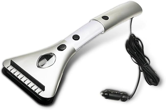 ZONETECH Heated Car Window Ice/Snow Scraper Extendable Auto Windshield Heated Scraper with LED Light,12V Electric Heating, Car Ice & Snow Removal Tool Christmas Gift Stocking Stuffer