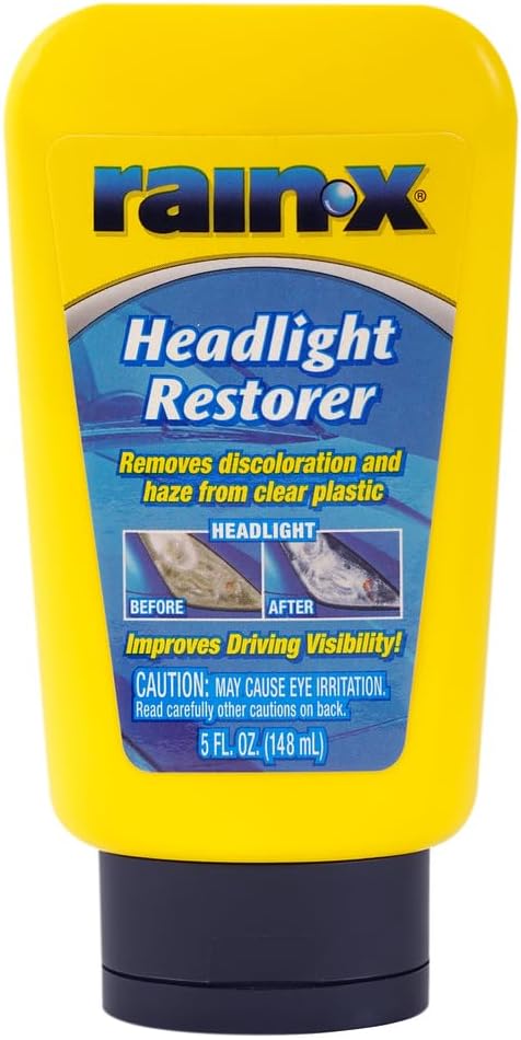 Rain-X 800001810 Headlight Restorer, Headlight Cleaner & Restoration Liquid for Hazy, Yellowed Headlights, Brings Lights Back