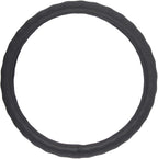 BDK SW-899-LK Black Leather Car Steering Wheel Cover Large Size 15.5 to 16 inch, Easy Installation