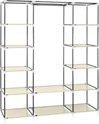 69" Portable Closet Storage Organizer Wardrobe Clothes Rack,Covered Garment Rack,Steel Tube Clothes Storage Organizer,Freesta