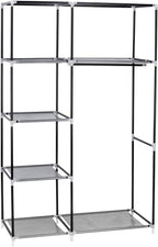 64" Portable Closet Storage Organizer Wardrobe Clothes Rack,Covered Garment Rack,Steel Tube Clothes Storage Organizer,Freesta