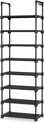 LANTEFUL Tall Shoe Rack 8 Tiers, 16-20 Pairs Shoe and Boots Organizer Storage Sturdy Shoe Shelf, Narrow Vertical Shoe Rack fo