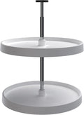 Rev-A-Shelf 2 Tier Full-Circle Lazy Susan for Corner Wall Cabinets Plastic 20" Double Shelf Swivel Kitchen Spice/Can Organize