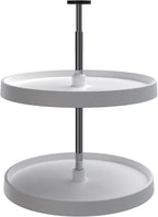Rev-A-Shelf 2 Tier Full-Circle Lazy Susan for Corner Wall Cabinets Plastic 20" Double Shelf Swivel Kitchen Spice/Can Organize