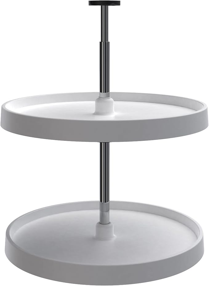 Rev-A-Shelf 2 Tier Full-Circle Lazy Susan for Corner Wall Cabinets Plastic 20" Double Shelf Swivel Kitchen Spice/Can Organize