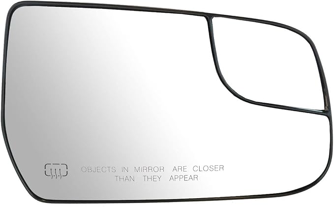 TRQ Passenger Side Mirror Glass Heated Compatible with 2010-2017 Chevrolet Equinox GMC Terrain Without Blind Spot Indicator