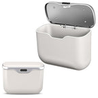 Car Trash Can with Lid, Leakproof Auto Garbage Bin, Waterproof Car Trash Bag Holder with PU Leather Top for Back of Seat/Door, Fit for SUVs, Sedans, Trucks Beige