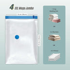 4 Mega Jumbo XXL Vacuum Storage Bags with Pump, Supersized Compression Space Saver for Comforter, duvet, Bedding, Blanket sto
