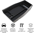 BestEvMod Lower Center Console Organizer Tray Storage Box Interior Accessories with Rubber Black Trim Compatible with Hyundai Ioniq 5 2022 2023 2024 Accessories NOT fit 2025