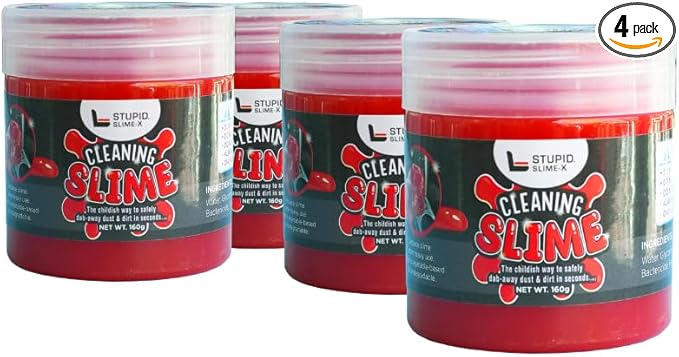 STUPID Technologies Slime-X (New) – Re-Engineered Car Cleaning Gel 4-Pack (640g) – Detailing Putty for Interior Cleaning – Li