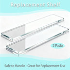 Yunguzi 2 PCS 13 Inch Acrylic Medicine Cabinet Shelves – Clear Replacement Cabinet Shelf for Bathroom, Kitchen, Living Room, 