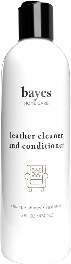 Bayes Premium High Performance Leather Upholstery Cleaner and Conditioner - 16 oz - Prevents Drying, Cracking or Fading of Le