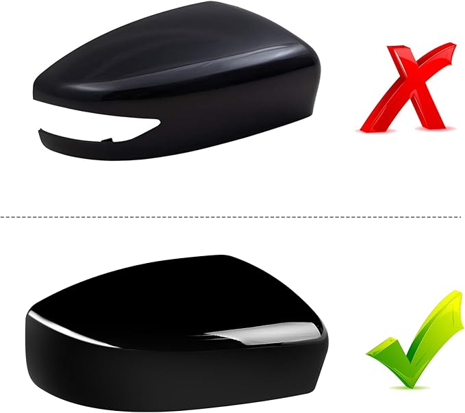 Moonlinks Compatible with Nissan Sentra 2013 2014 2015 2016 2017 2018 2019 Right Side Mirror Cover Replacement, Glossy Black Right Passenger Side Door Rearview Side Mirror Cap Trim