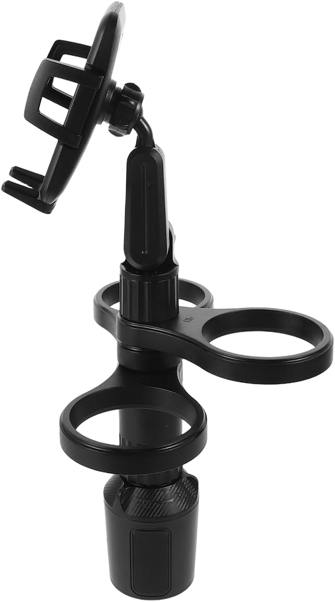 SOIMISS Car Cup Holder Expander with Detachable Tray, 3-in-1 Multifunctional Automotive Food Tray & Drink Holder Organizer with Phone Slot, Universal Fit for Large Bottles Mugs Snacks 360° Rotating