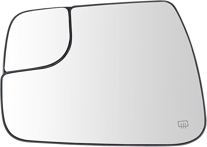 TRQ Driver Side Heated Mirror Glass with Backing Plate Compatible with 2019-2021 Ram 1500