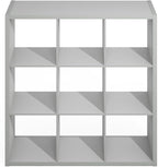 Furinno Simple Cube Storage Organizer, 9-Cube Display Shelf, Open Back Shelving Unit, Storage Shelves, Extra Thick Frame, for