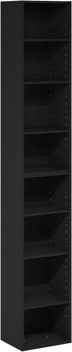 Furinno PASIR Book Shelf, 8-Tier Bookshelf, Bookcase with Open Shelf, 9.3 x 11.8 x 70.9, for Living Room, Bedroom, Home Offic