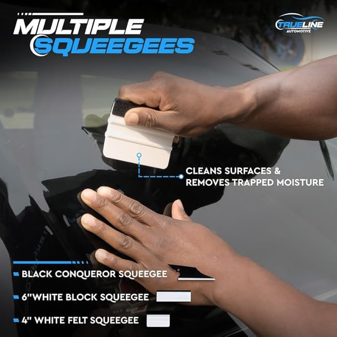 True Line Automotive Window Tint Kit for Cars - 8-Piece Vinyl Wrap Kit - Vinyl Wrap Tool Kit with Window Tint Squeegee, Window Tint Tools for Installing Decals, Solar Film, Wrap Film