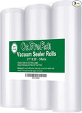 O2frepak 3 Pack 11"x20' Rolls Vacuum Sealer Bags Rolls with BPA Free,Heavy Duty Vacuum Sealer Storage Bags Rolls,Cut to Size 