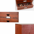 Wooden Storage Box Rustic Desktop Organizer with 3 Drawers Office Desk Accessories Shelf Large Craft Storage Containers Apoth