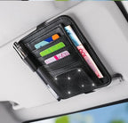 Bling Car Sun Visor Organizer, Rhinestone Multi-Pocket Truck Visor Organizer Pouch with Visor Pen Holder,Glasses Holder,Universal Sunvisor Organizers for Most Cars SUVs -Black
